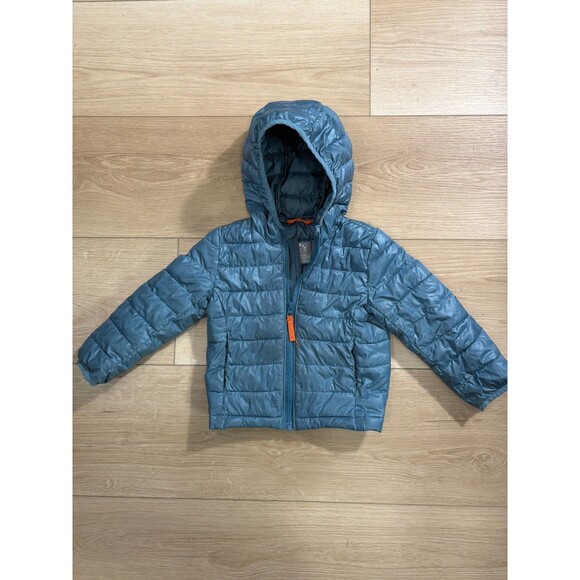Primary Kids Blue Puffer Jacket Size 2 Hooded Winter Coat Lightweight - Picture 1 of 5
